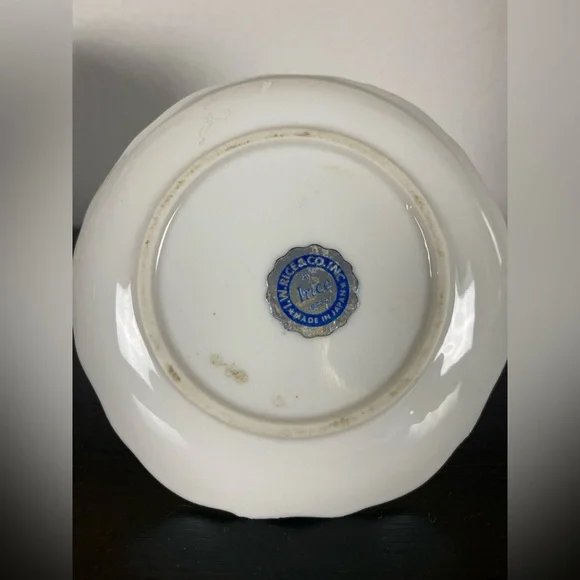 Vintage Irice Porcelain Ring Holder White with Pink Flower Design Made In Japan. - Picture 5 of 5